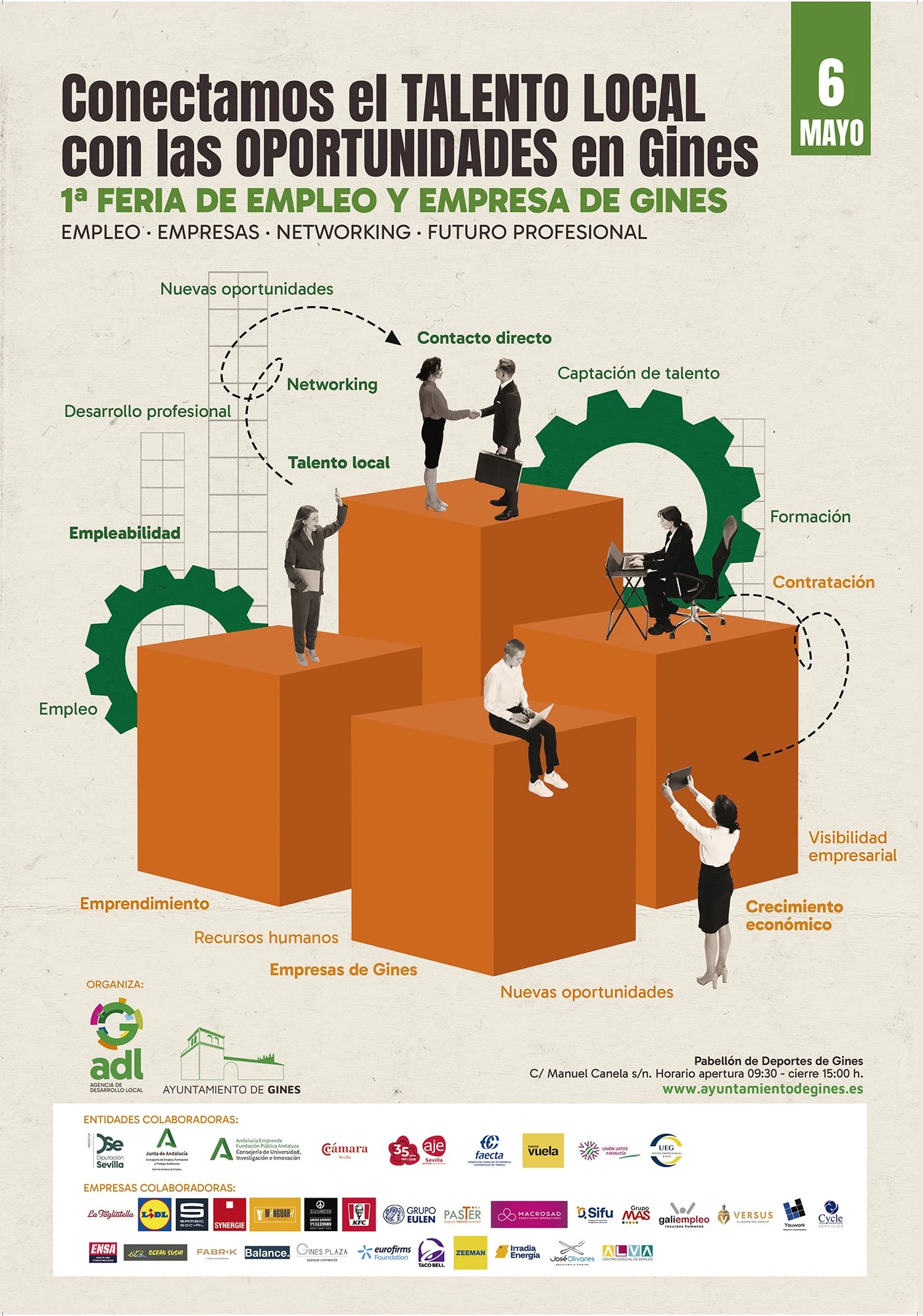 Poster for the first Gines Employment and Business Fair, 6 May 2026